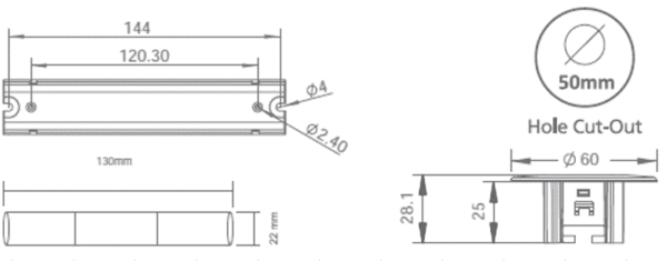 NOODVERLICHTING SPOT INBOUW LED 3W FOCUS LENS-6033