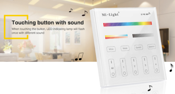 MI-LIGHT 4 ZONE RGB+CCT PANEL REMOTE (220Volt)-4729